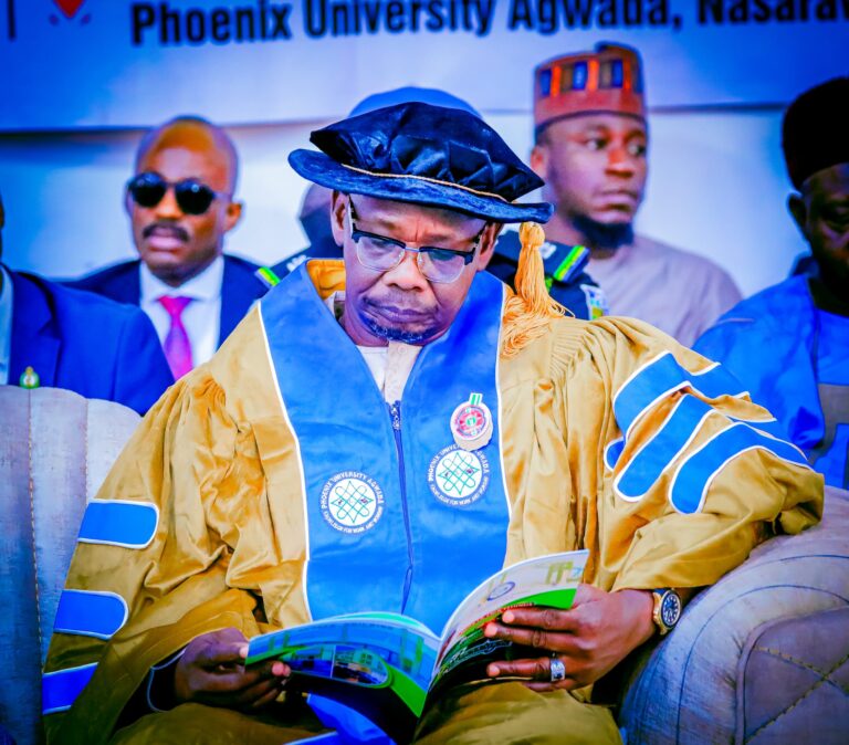 The Executive Governor of Nasarawa State, His Excellency Engr. Abdullahi A. Sule was the Special Guest of honor at the joint Ceremony of the Investiture of the Chancellor and Matriculation of the Pioneer Class of Phoenix University Agwada, kokona LGA of Nasarawa State.